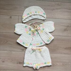 Handmade crochet newborn baby matching